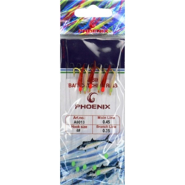 Самодур для лову риби, Phoenix A0013, 6 гачків, розмір №4